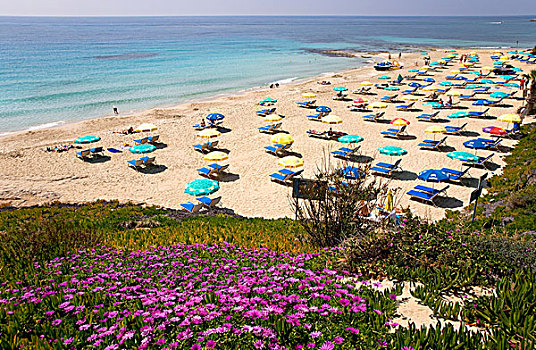 远眺,沙,海滩,塞浦路斯,希腊,欧洲