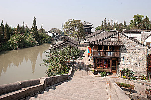 石桥,运河,老城,乌镇,浙江,中国