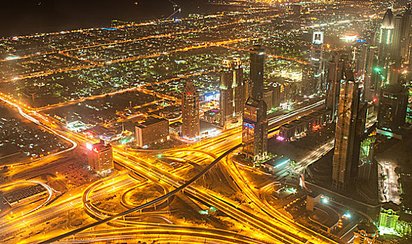 迪拜,建筑,夜晚,光亮