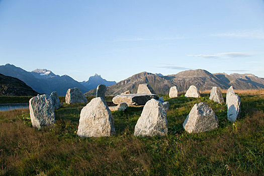石头,圆,山,靠近,阿勒堡,阿尔卑斯山,提洛尔,奥地利