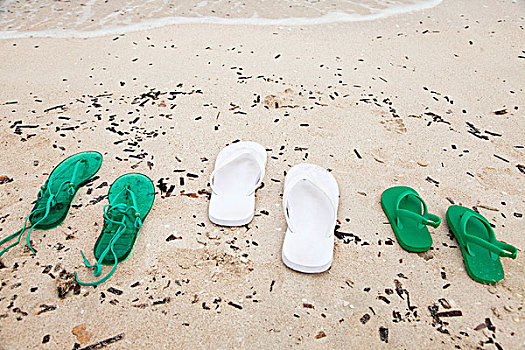 凉鞋,左边,海滩