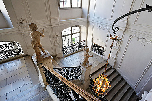 楼梯,艾希斯泰特,宫殿,住宅,王子,主教,巴伐利亚,德国,欧洲