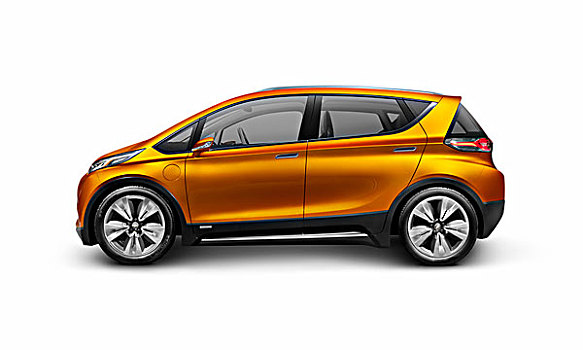 雪佛兰,概念,电动汽车,金色,橙色,侧面视角