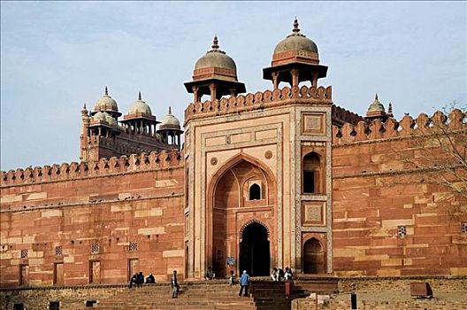 贾玛清真寺,大门,胜利宫,北方邦,印度,世界遗产