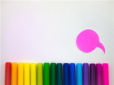 彩色,气球,笔,白色背景
