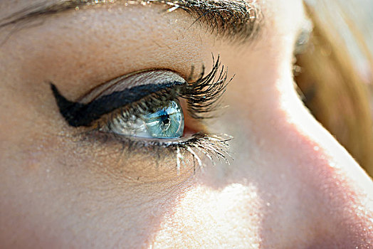 特写,美女,蓝眼睛,长,睫毛