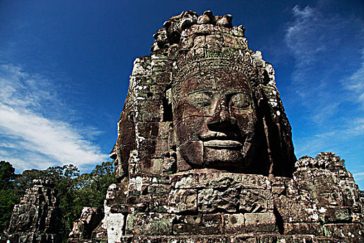 石头,脸,巴扬寺,吴哥窟,柬埔寨