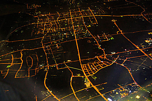 航拍,北京,城市夜色,璀璨,俯瞰,灯光,线条