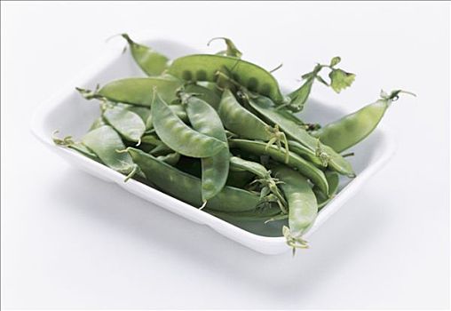 糖荚豌豆,塑料容器
