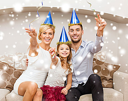 庆贺,家庭,休假,生日,概念,幸福之家,蓝色,帽子,投掷,蜿蜒