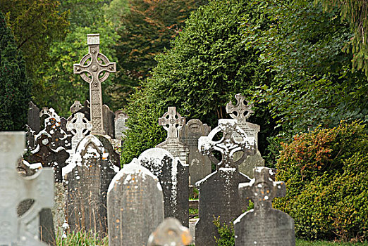 老,风化,墓碑,爱尔兰