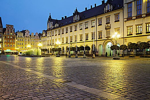 市场,新,市政厅,弗罗茨瓦夫,波兰,欧洲