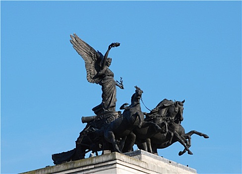 天使,平和,雕塑,上面,拱形,伦敦