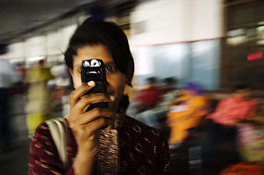女人,照相,拍照手机,印度