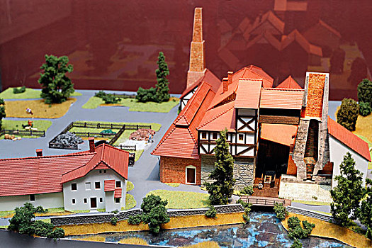 模型,第一,铁制品,区域,工业,博物馆,奥伯豪森,北莱茵威斯特伐利亚,德国,欧洲
