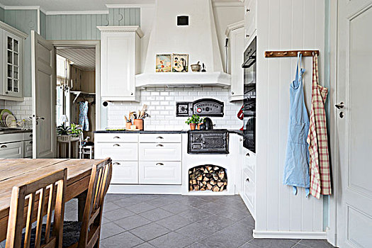 白色,合适,厨房,木质,就餐,椅子