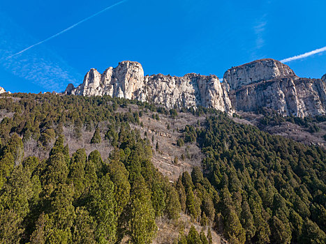 航拍济南南部山区风光