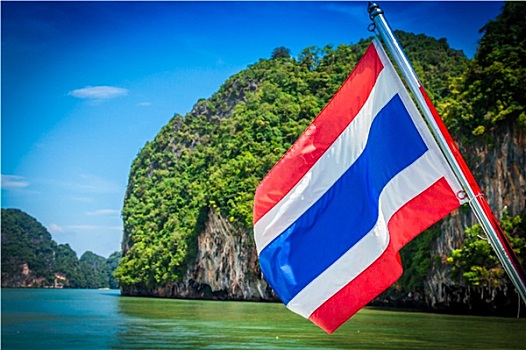 泰国,旗帜,海洋