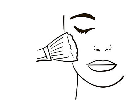 女性,脸,化妆,素描,设计,矢量,插画