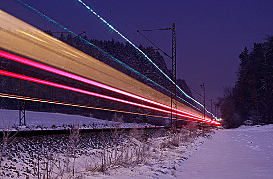 铁路,亮光,痕迹,冬天