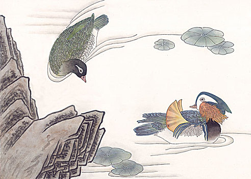 國畫人物花鳥動物植物山水