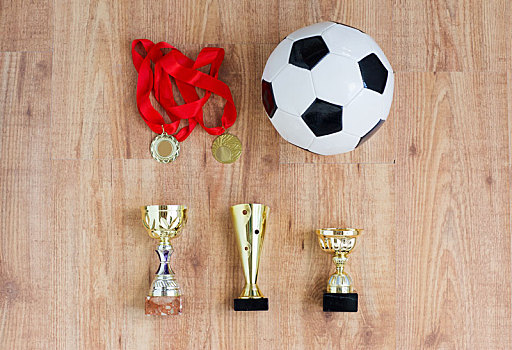 足球,金色,奖杯,奖牌