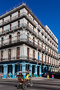 街景,角,建筑,哈瓦那,古巴