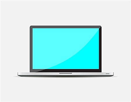 笔记本电脑,蓝色,留白,显示屏