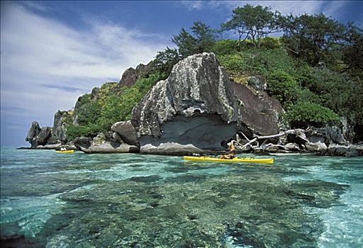 斐济,岛屿,伴侣,漂流,浅水,海岸线