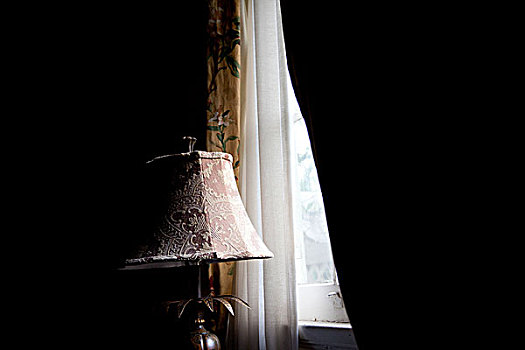 灯,窗户,特写,帘,新奥尔良