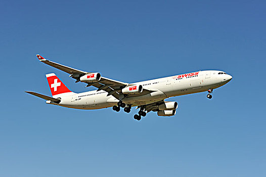瑞士,空中客车,降落,靠近,苏黎世,机场,欧洲