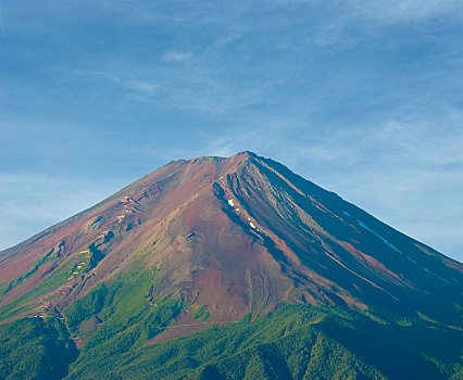 富士山,特写,早晨,脏,火山