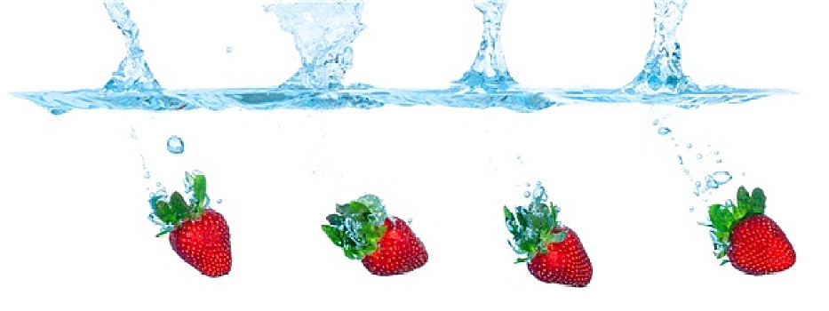 抽象拼贴画,新鲜,草莓,水,溅