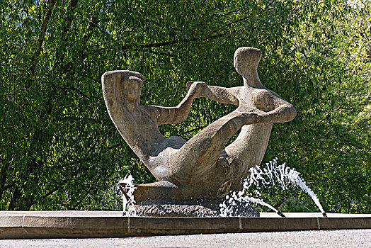 喷泉,雕塑,苏黎世,瑞士