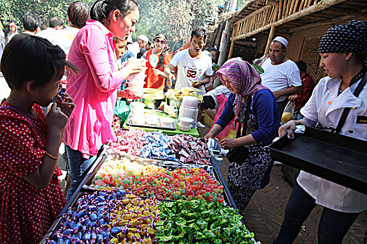 维吾尔族糖果市场