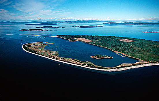 海洋公园,泻湖,航拍,温哥华岛,不列颠哥伦比亚省,加拿大
