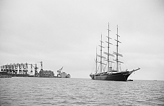 帆船,锚,港口,瑞典,艺术家,未知