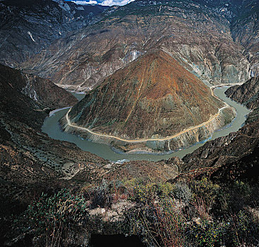 云南,金沙江,大拐彎