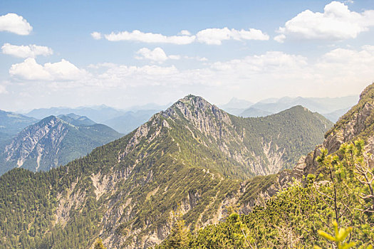 风景,山,上方,山顶,阿尔卑斯山