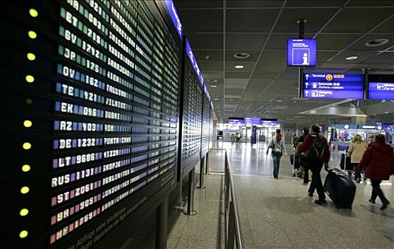 信息板,1号航站楼,机场,法兰克福,黑森州,德国