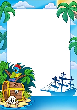 海盗,框,金银岛
