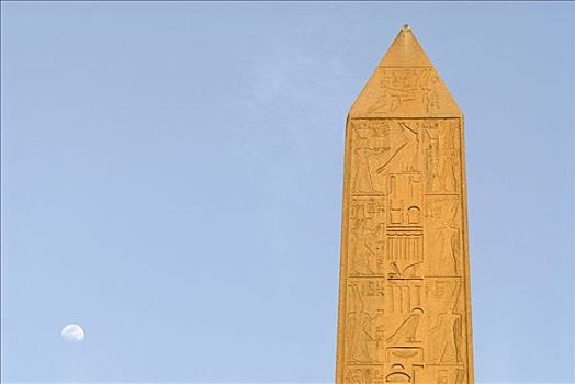 象形文字,雕刻,方尖塔,月亮,卡尔纳克神庙,路克索神庙,埃及,北非