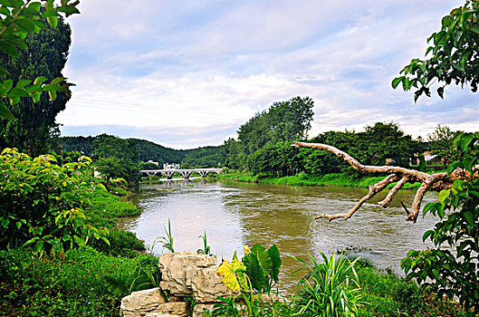 西河风光带极乐村河道