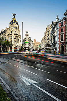 欧洲,西班牙,马德里,格兰大道,城市建筑,草,建筑,建筑背景
