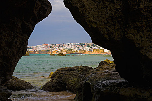 海岸线,风景,大,漂石,阿尔布斐拉,阿尔加维,葡萄牙