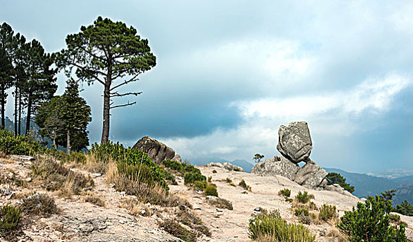 岩石构造,山景,阿尔泰,科西嘉岛,法国,欧洲