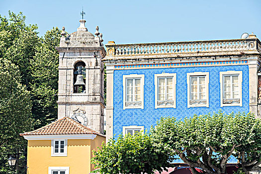 葡萄牙,辛特拉,大广场,钟楼,大幅,尺寸