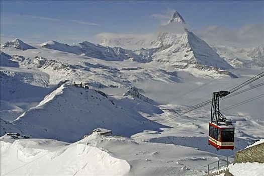 滑雪胜地,策马特峰,吊舱,戈尔内格拉特,马塔角,瓦莱,瑞士