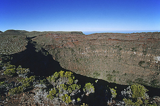 道路,沙子,火山,火山口,留尼汪岛