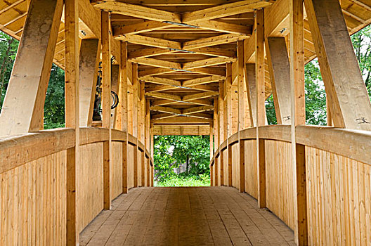 木桥,上方,加米施帕藤基兴,巴伐利亚,德国,欧洲